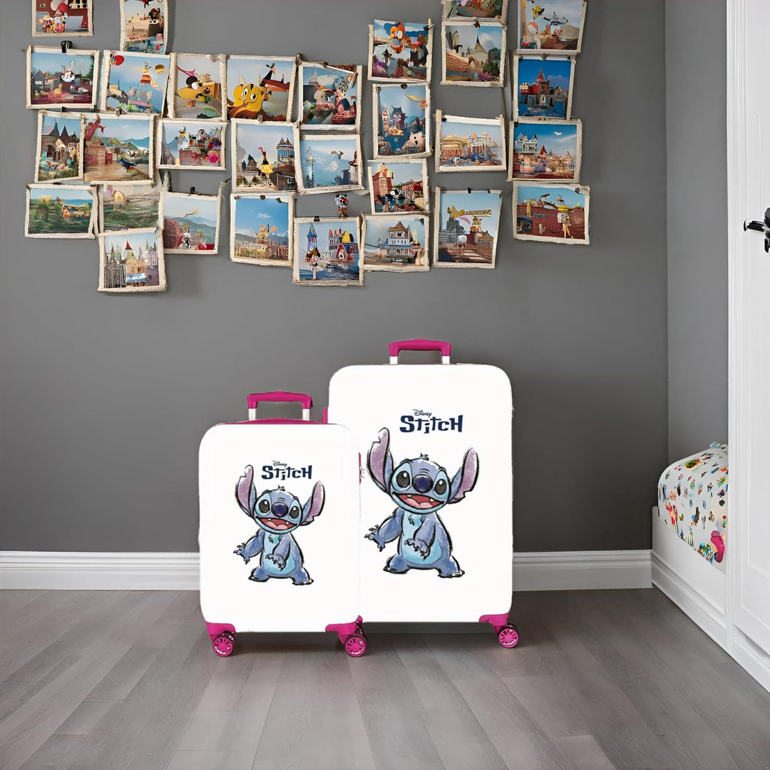 Disney Adorable Stitch Moods Kabinenkoffer, starres ABS, Zahlenschloss an der Seite, 4 Doppelräder,