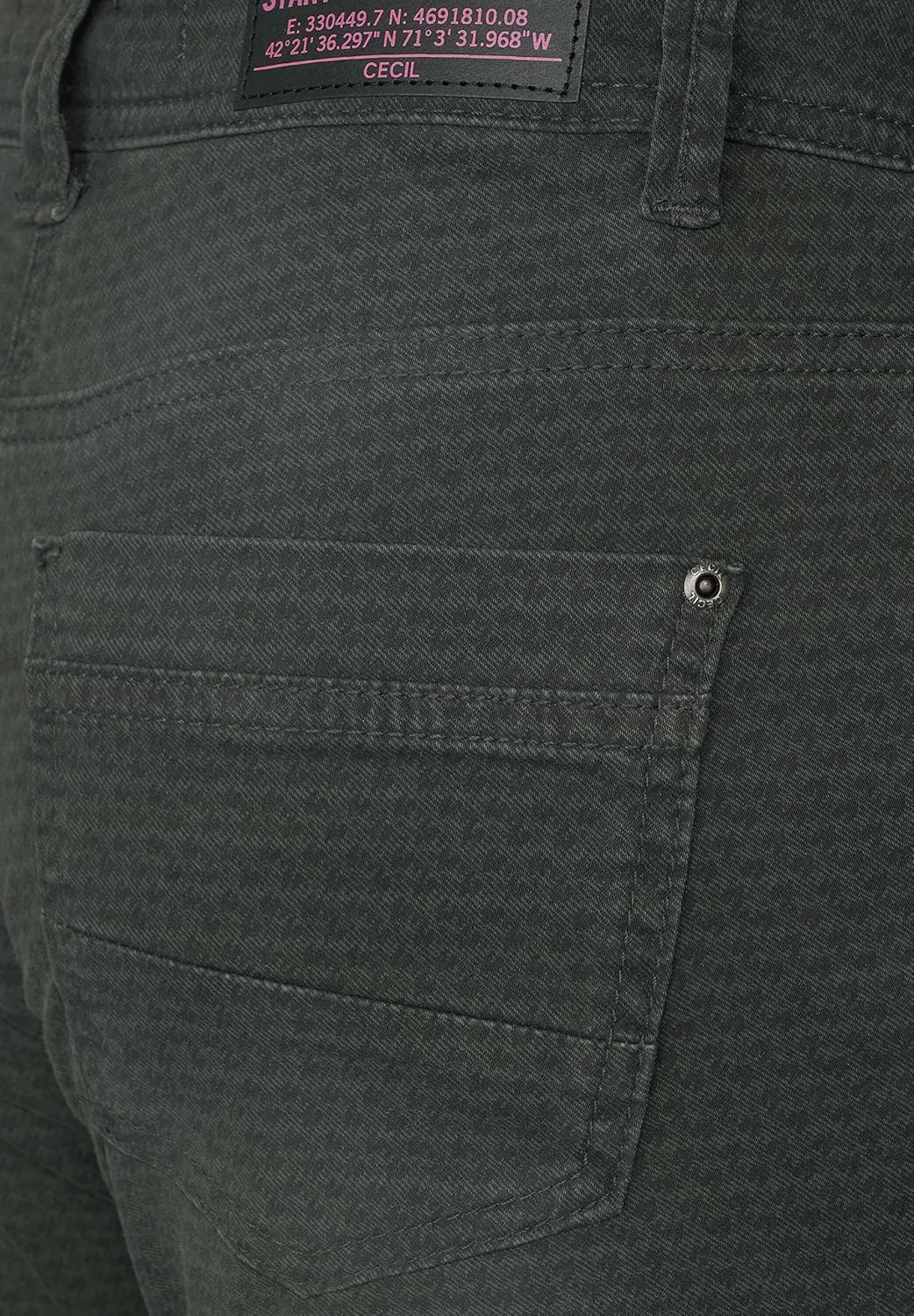 Cecil Damen Baumwollhose Loose B376161 25 Deep Pine Green, 25 Deep Pine Green