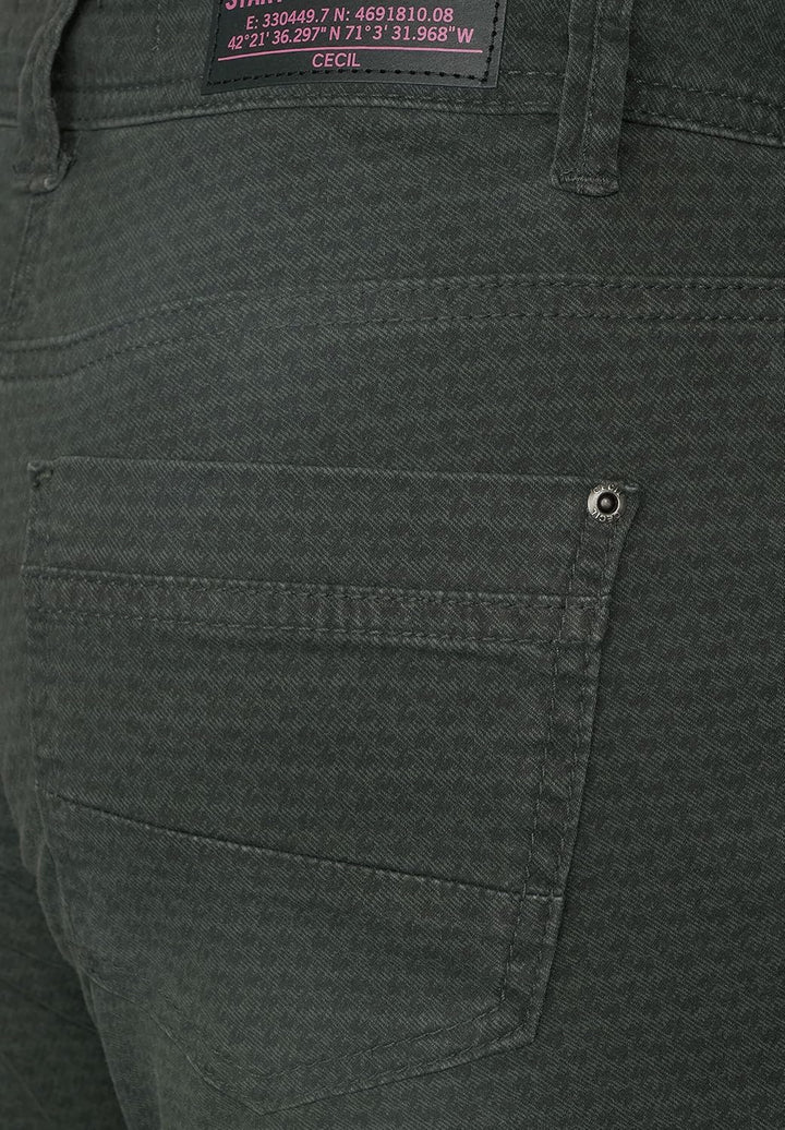 Cecil Damen Baumwollhose Loose B376161 25 Deep Pine Green, 25 Deep Pine Green