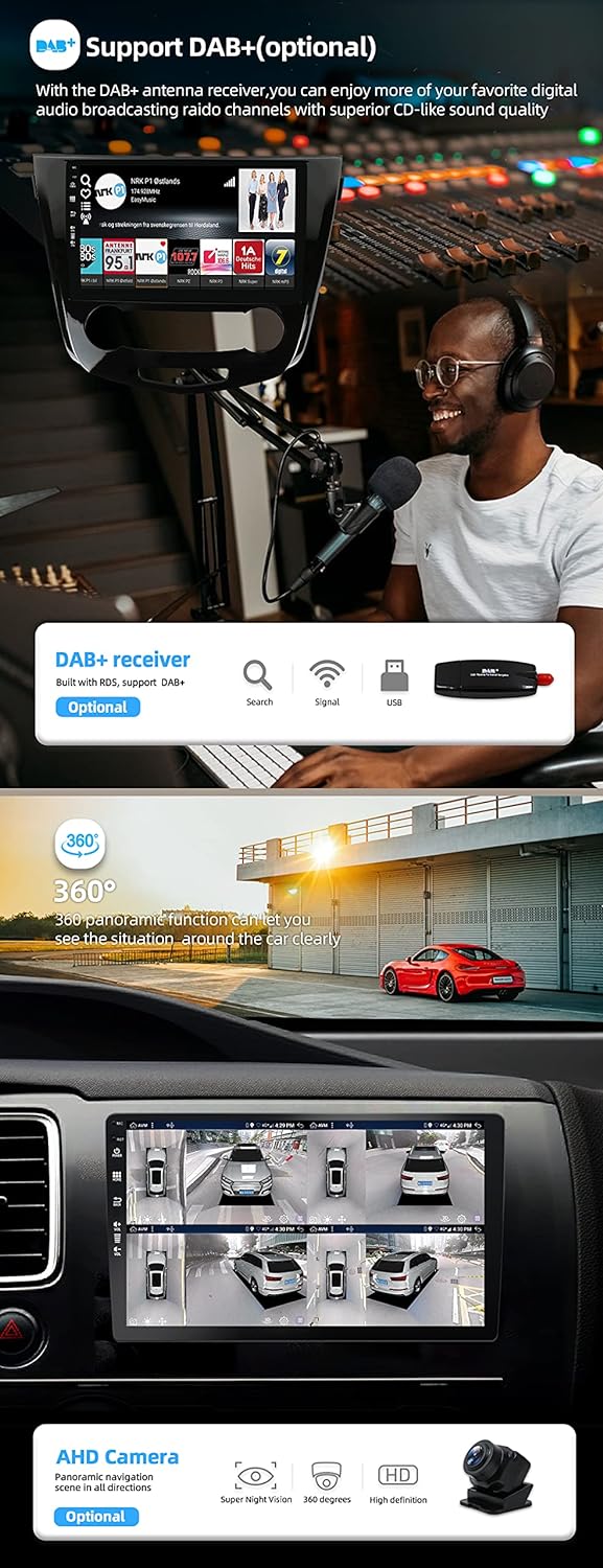 JOYX Android 12 Autoradio Passt für Nissan Qashqai J11 X-Trail Rouge (2014-2018) - [4G+64G] - Eingeb