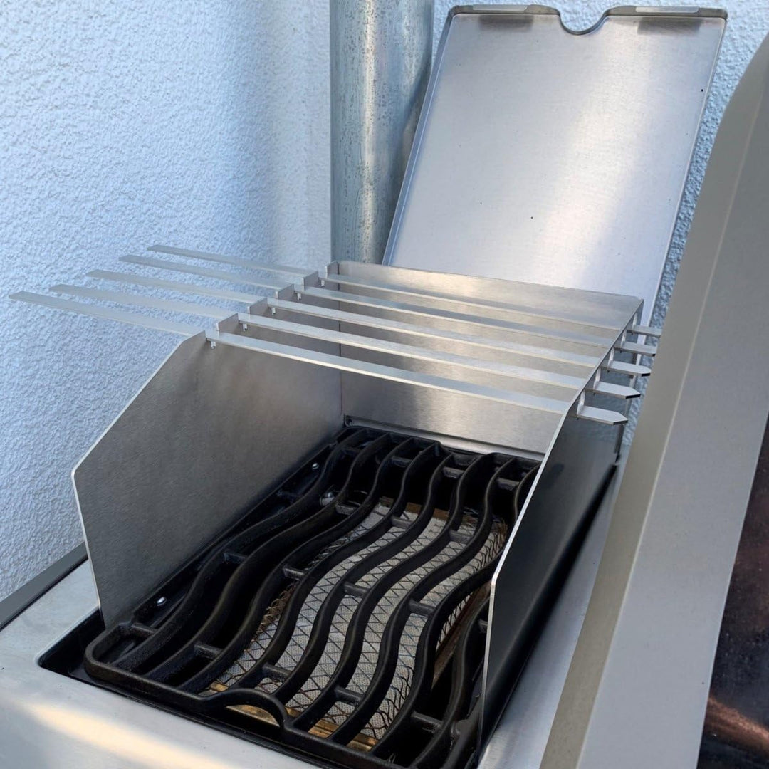 BABOSSA Wind und Spritzschutz Broil King Sizzle Zone aus massivem Edelstahl | 2mm rostfreier V2A Ede