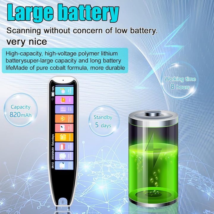 Scan Übersetzer Stift, Online 142 Sprachen Scan Reader Pen Lesestift mit 3,7 Zoll Touchscreen, Echtz