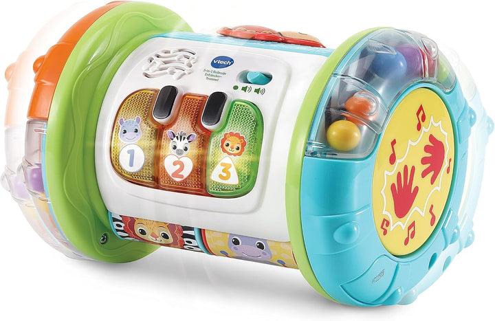 VTech Baby 3-in-1 Rollende Entdecker-Trommel – Interaktives Babyspielzeug mit Musik – Für Kinder von