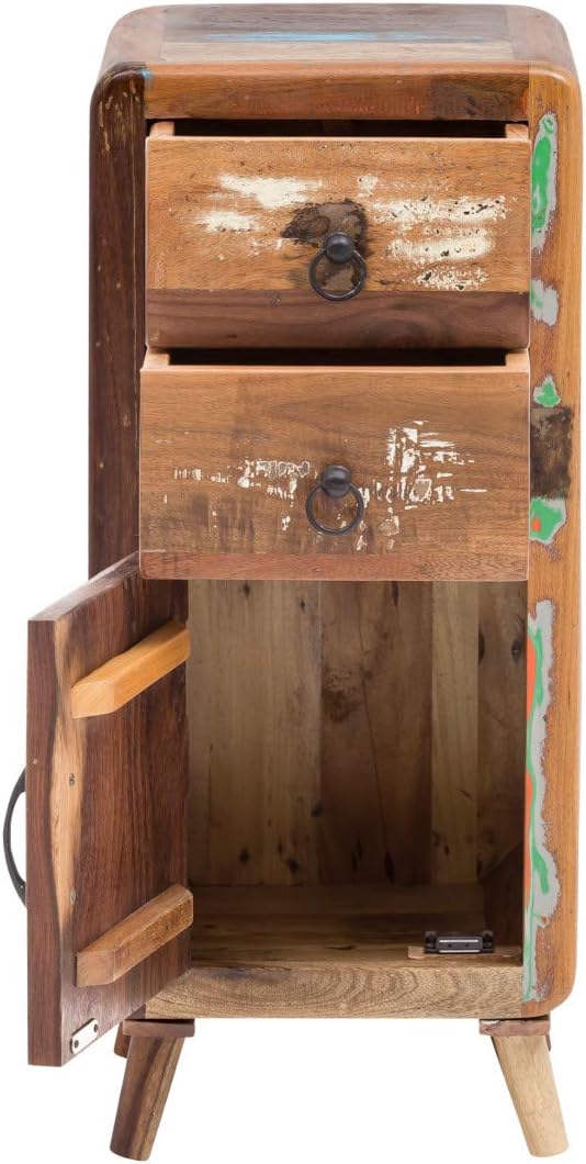 Woodkings® Bad Unterschrank Kalkutta recyceltes Holz bunt rustikal Echtholz massiv Badmöbel Badezimm