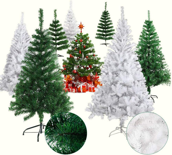 120cm Weihnachtsbaum Künstlich Weiss unechter Tannenbaum mit Metall Christbaum Ständer Schwer entfla