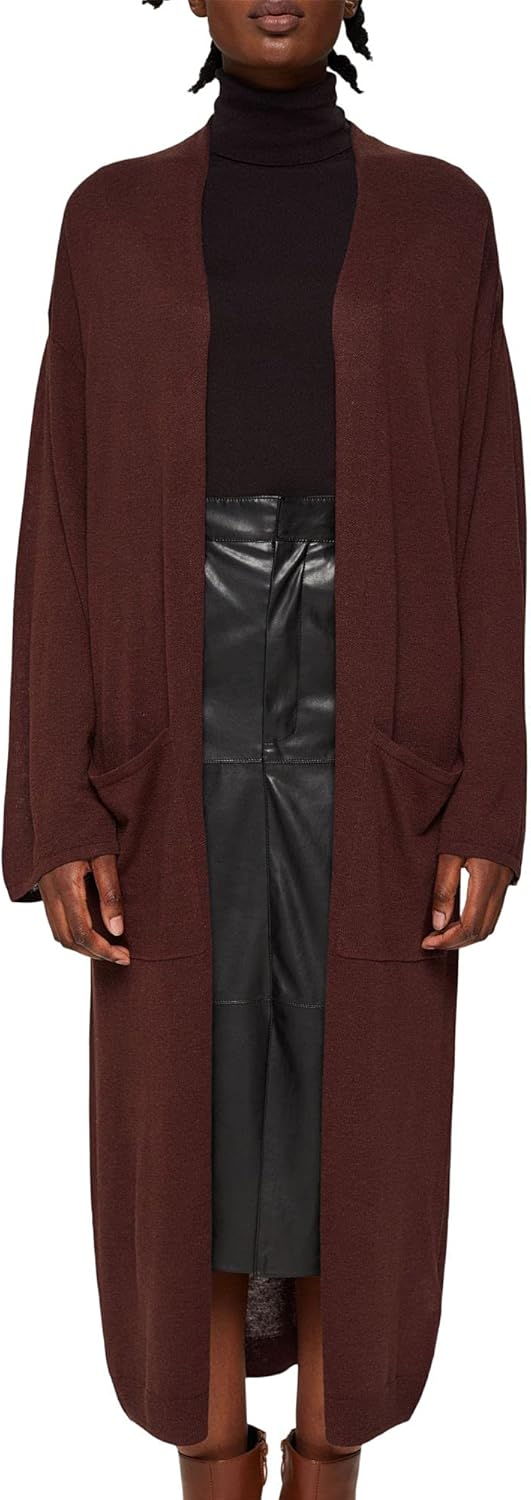 ESPRIT Damen Strickjacke 071ee1i301 M 220/Rust Brown, M 220/Rust Brown