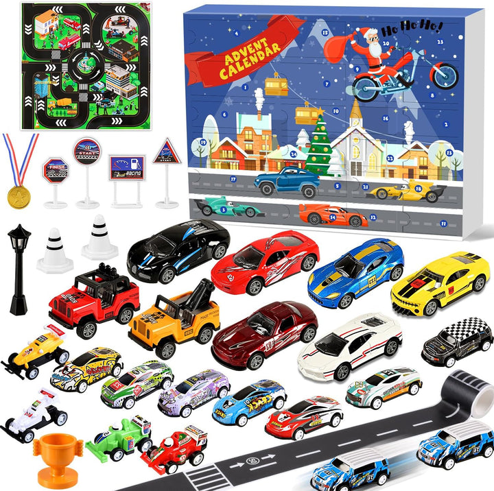 Humairc Auto Adventskalender 2023 Kinder, Adventskalender Rennwagen Jungen 24 Rennwagen Rennautos We