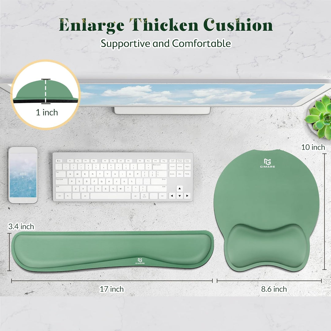 Gimars Ergonomisches Mauspad mit Gelkissen, XL Handballenauflage Tastatur mit Untersetzer, Mousepad
