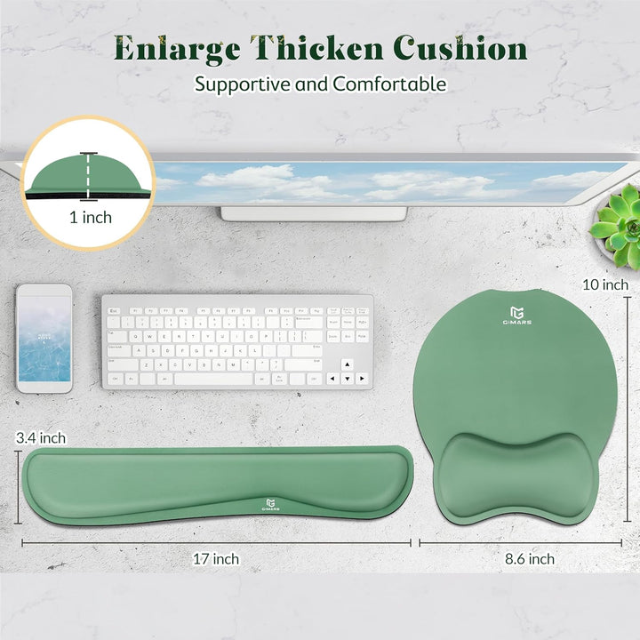 Gimars Ergonomisches Mauspad mit Gelkissen, XL Handballenauflage Tastatur mit Untersetzer, Mousepad