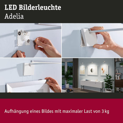 Paulmann 95576 LED Bilderleuchte Adelia Set 370lm incl. 1x4,5 Watt dimmbar Bildbeleuchtung 2700 K, A