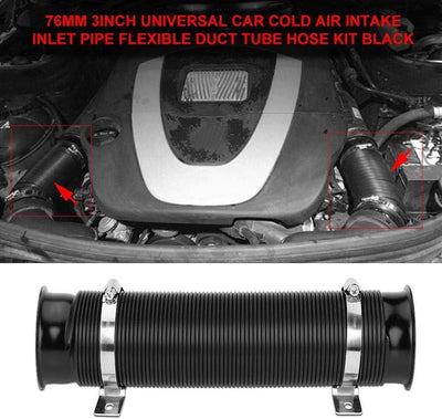 KSTE Luftansaugschlauch, Universal Car Cold Air Intake Luftfilter Einlassrohr Flexible Rohrschlauch