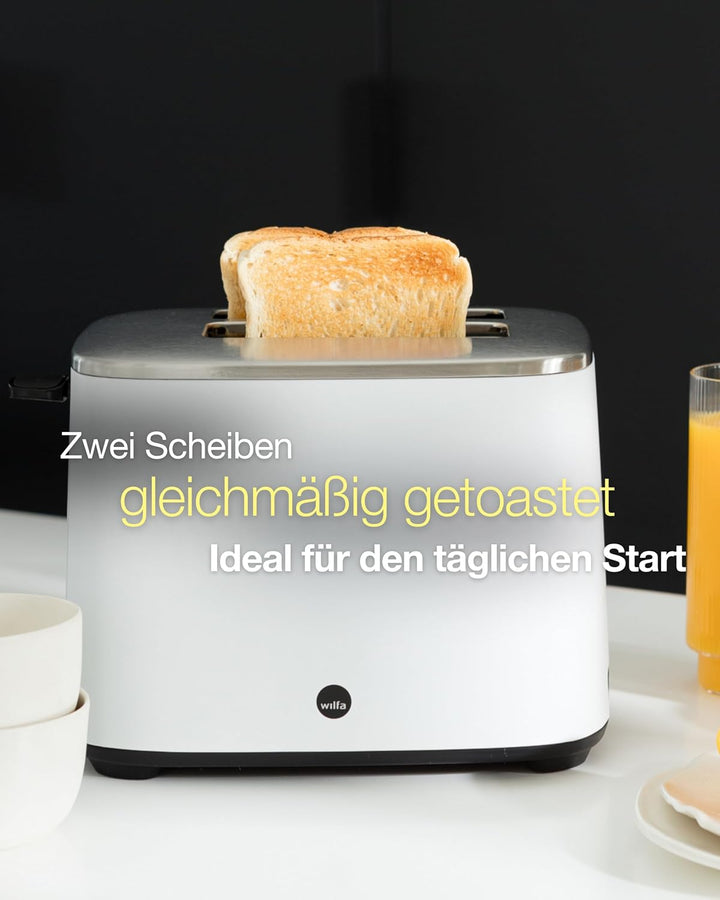 Wilfa CLASSIC Toaster - 2 Scheiben - 3 Programme - Verstellbare Hitzeeinstellungen - 1.000 Watt (wei