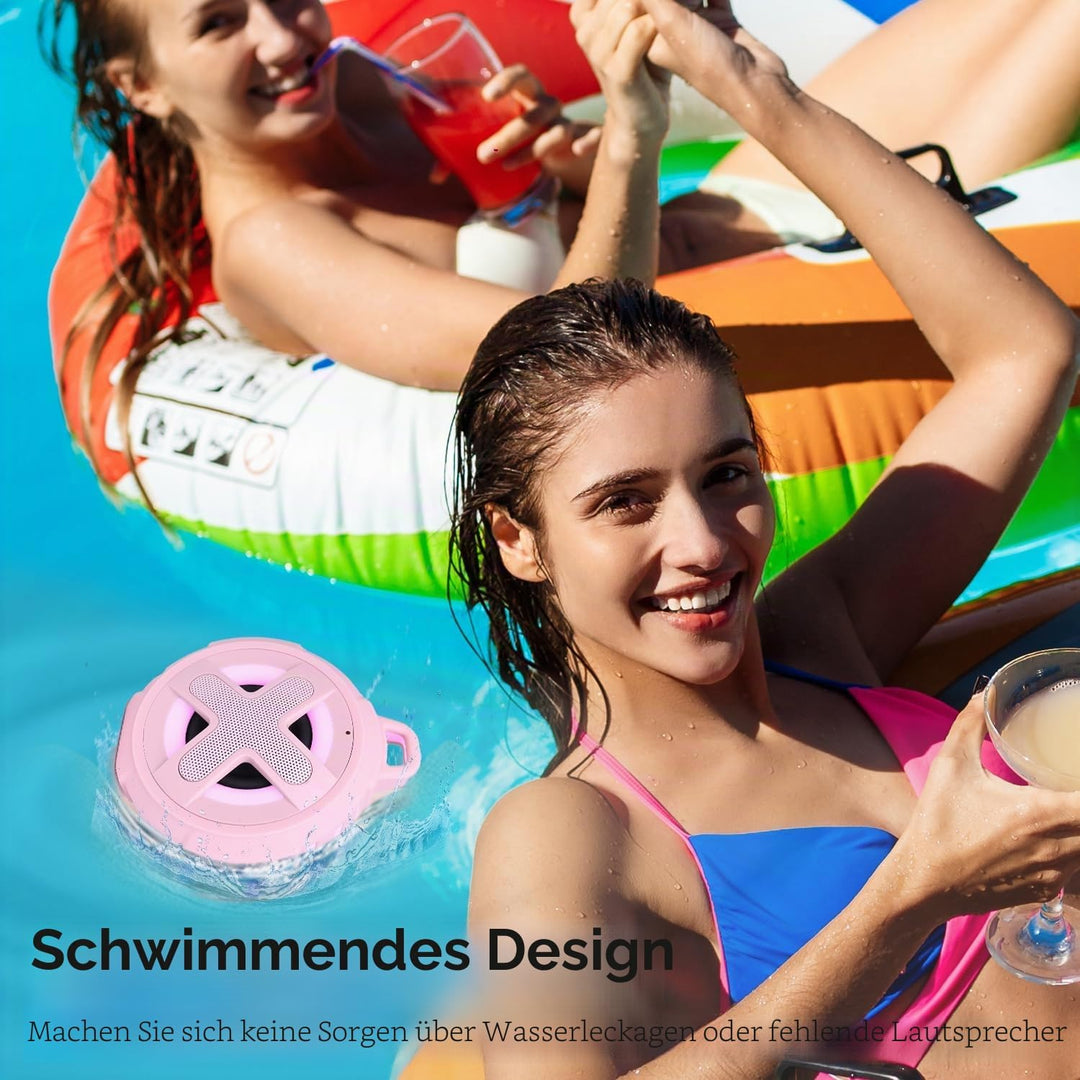 Xleader Rosa Mini Bluetooth Lautsprecher, Zertifiziert IPX7 wasserdicht Dusche Pool schwimmende Laut