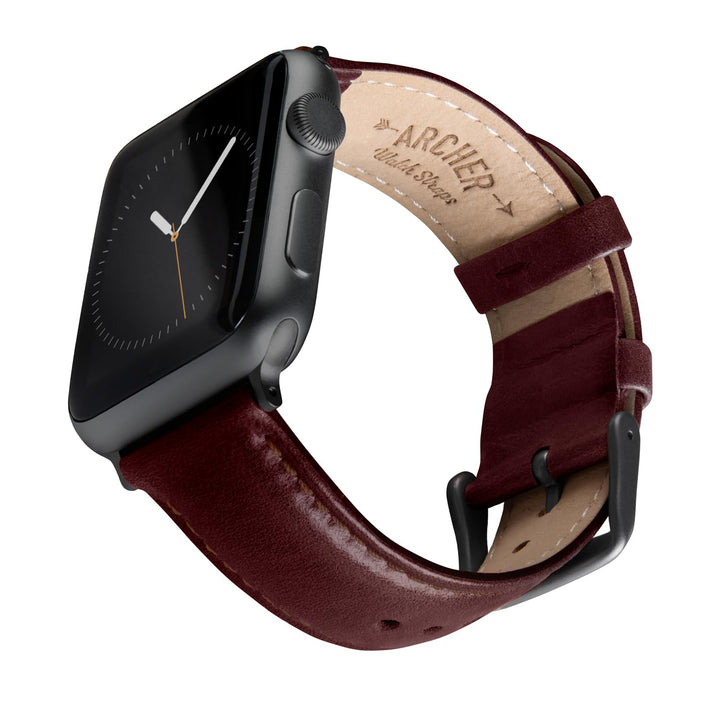 Archer Watch Straps - Uhrenarmbänder aus Hochwertigem Genarbtem Leder für Apple Watch Braun 40/41/42