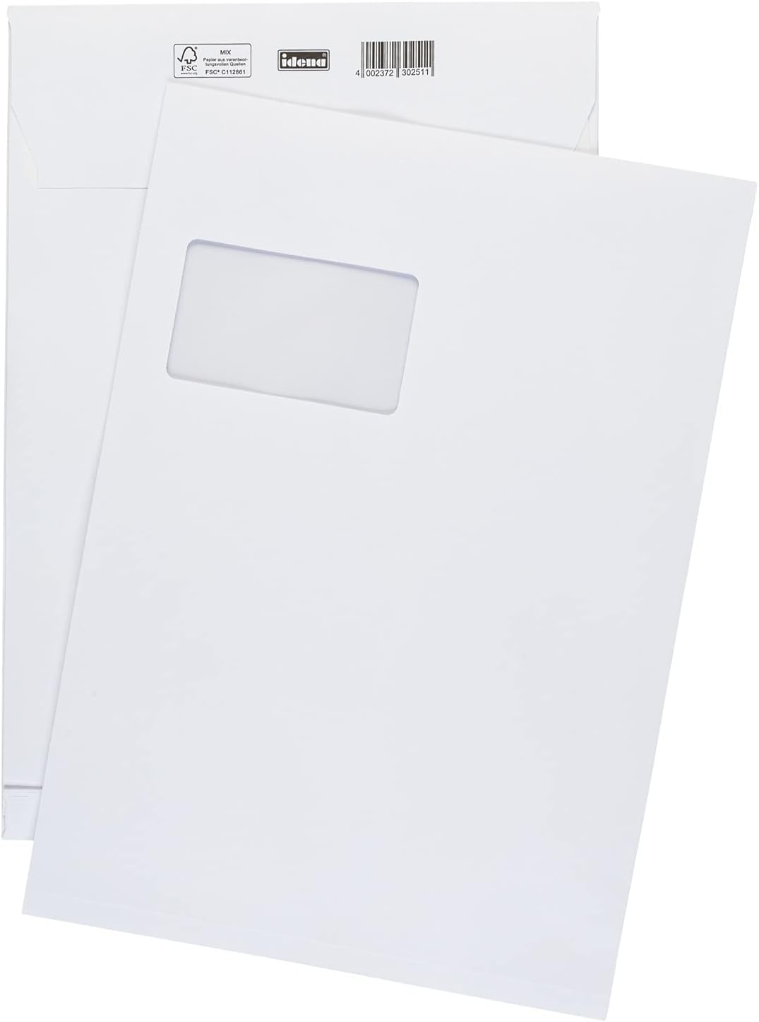 Idena 10251 - Versandtaschen DIN C4, 100 Stück haftklebend, Faltentaschen mit 2 cm Bodenfalte, Umsch