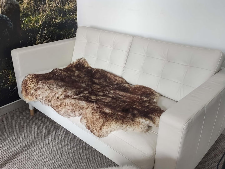 Hollert Lammfell geflammt Kurzhaar Schwarz/Weiss & Braun&Weiss Merino Schaffell Echtfell Läufer Deko