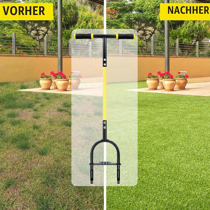 JARDINEER Rasenbelüfter Entkernungswerkzeug, Manuelle Yard Plug Belüfter für Bodenverdichtung, Grasb