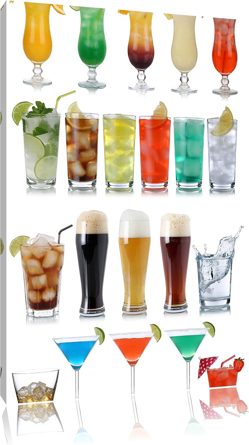 Cocktails, Long Drinks und Bier Format: 100x70 auf Leinwand, XXL riesige Bilder fertig gerahmt mit K