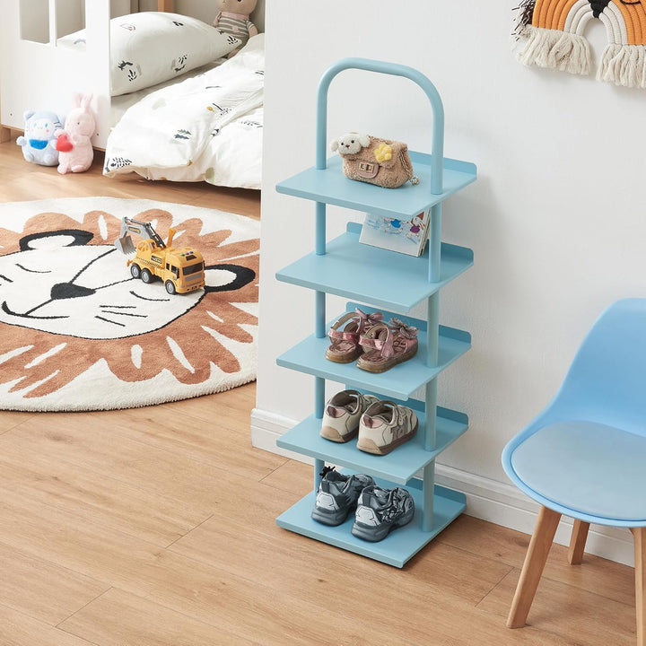 [en.casa] Schuhregal schmal für Kinder Poytya Schuhablage hoch für 5 Paare Organizer Standregal mit
