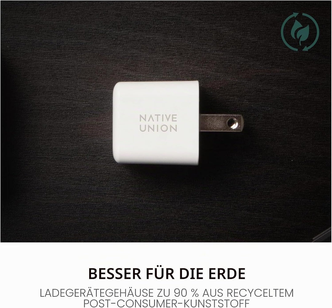 Native Union Schnelles GaN-Ladegerät PD 30W – Ultrakompaktes Power Delivery-fähiges USB-C-Ladegerät