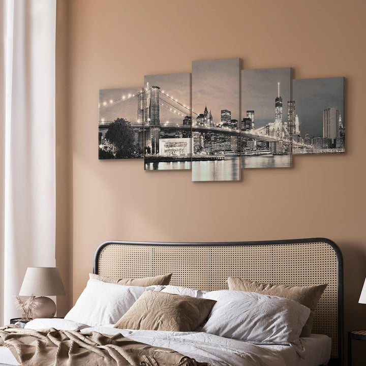 murando - Wandbilder XXL New York City 150x75cm 5 tlg - Wand Deko Leinwand Bilder Gross Wanddeko Woh