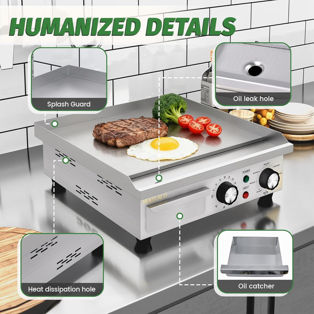 Elektrische Grillplattemit Zeitschaltuhr, Profi Gastro Elektrogrill Elektrische Grillplatte mit 36 x