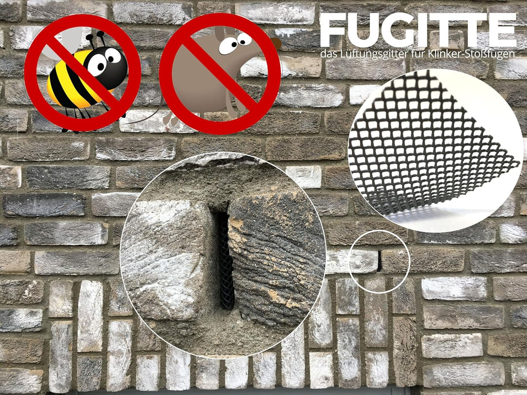 Fugenlüfter (100 Stück) I Fugengitter - Schutz der Stossfugen des Klinkers vor Bienen, Wespen oder M