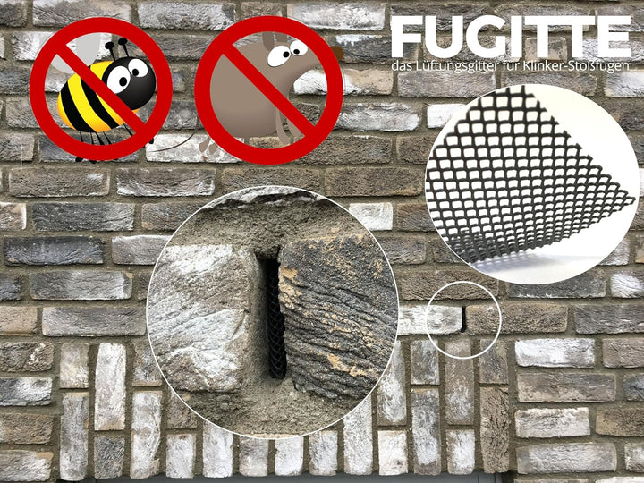 Fugenlüfter (100 Stück) I Fugengitter - Schutz der Stossfugen des Klinkers vor Bienen, Wespen oder M
