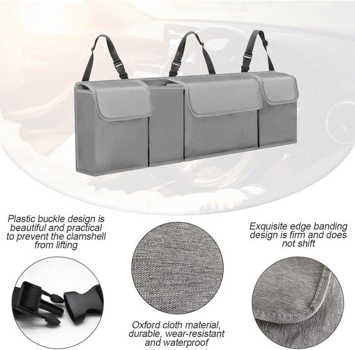 Adunsiaoto Mehrere Fächer Auto Organizer Kofferraum, Kofferraum Organizer, Kofferraum Oxford Stoff W