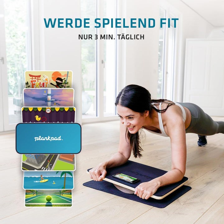 Plankpad PRO – interaktiver Ganzkörper-Trainer & Balance Board - Plank Bauchmuskel Trainer inkl. Sma