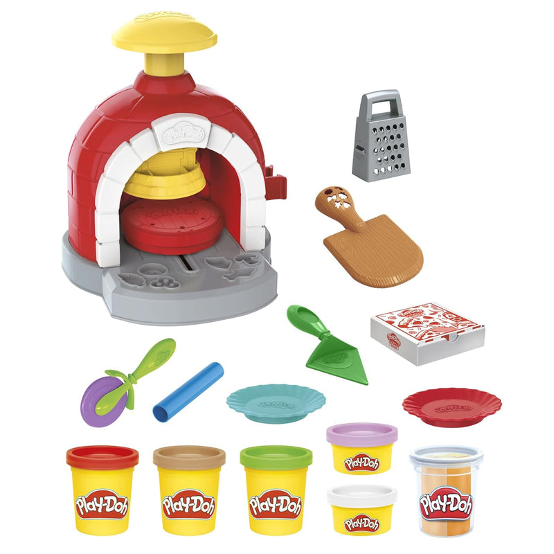 Play-Doh Kitchen Creations Pizzabäckerei Spielset mit 6 Dosen 8 Accessoires Pizzabäckerei Einzelbett