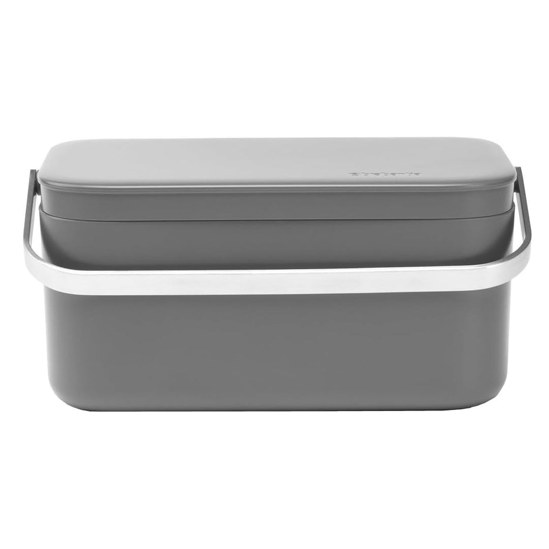 Brabantia Abfalleimer, Kunststoff/Edelstahl, Dunkelgrau, 22 x 13 x 11 cm, 1 Einheiten Dark Grey, Dar