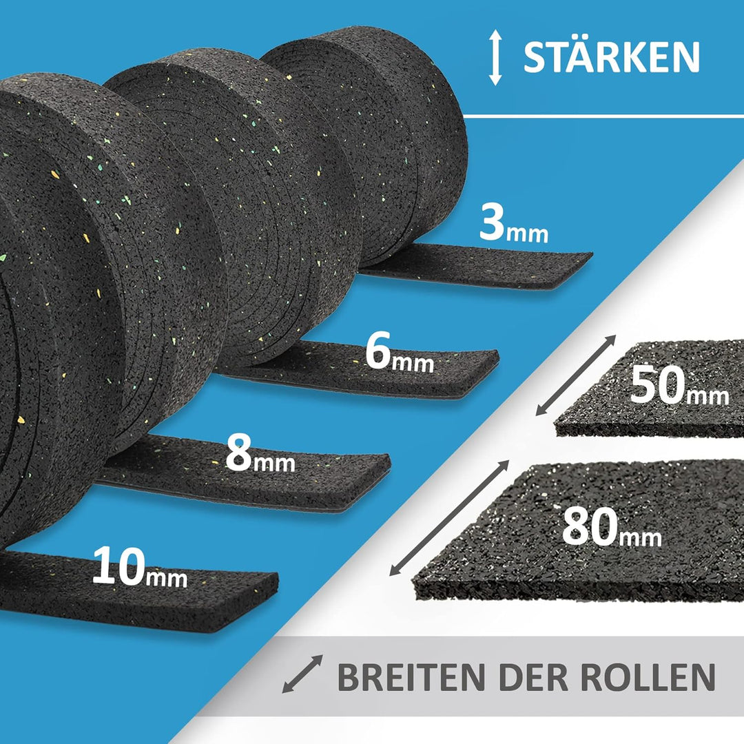 20.000 x 50 x 3mm (20 Meter Rolle) Terrassenpad, Terrassenpads, Gummigranulat, Terrassenbau Rollen S
