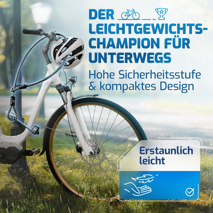 BYVITA Faltschloss Fahrrad 85cm inkl. Kabelschloss | Fahrradschloss Faltschloss mit Halterung &amp; Zube