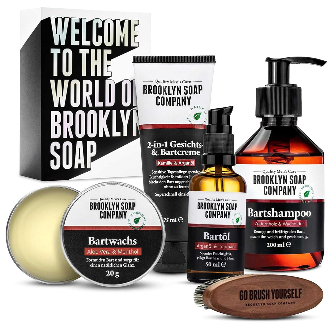Ultimate Beard Box · Brooklyn Soap Company · Hochwertiges Bartpflege Set inkl. Bartöl, Bartshampoo,