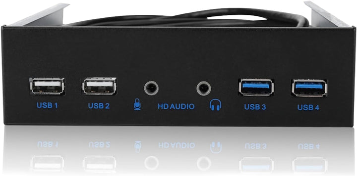 ASHATA USB 3.0 Front Panel, Frontplatte Front Panel 5.25 Zoll Multifunktion USB3.0+USB2.0 Hub,Super