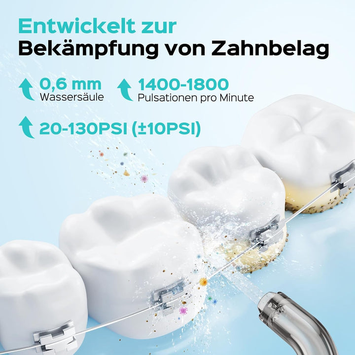 COSLUS Elektrische Munddusche Zahnbürste, Ideal für Reisen und Zuhause