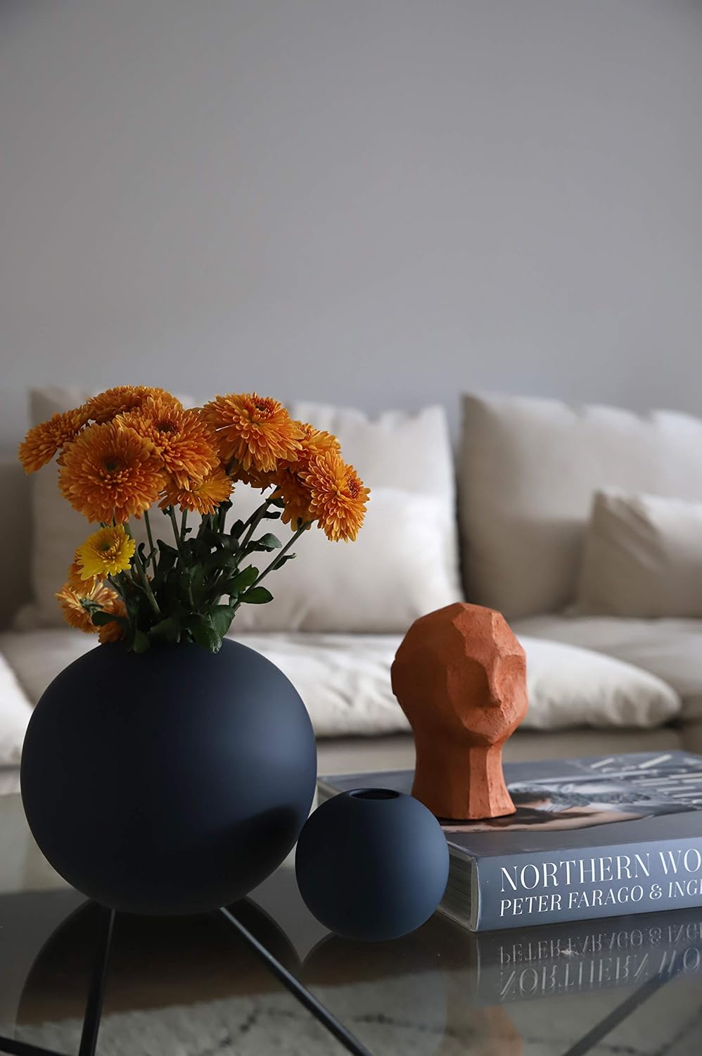 Cooee Design Ball Vase 10cm Midnight Blue Ø : 10, H: 9 CM Midnight Blue, Ø : 10, H: 9 CM Midnight Bl