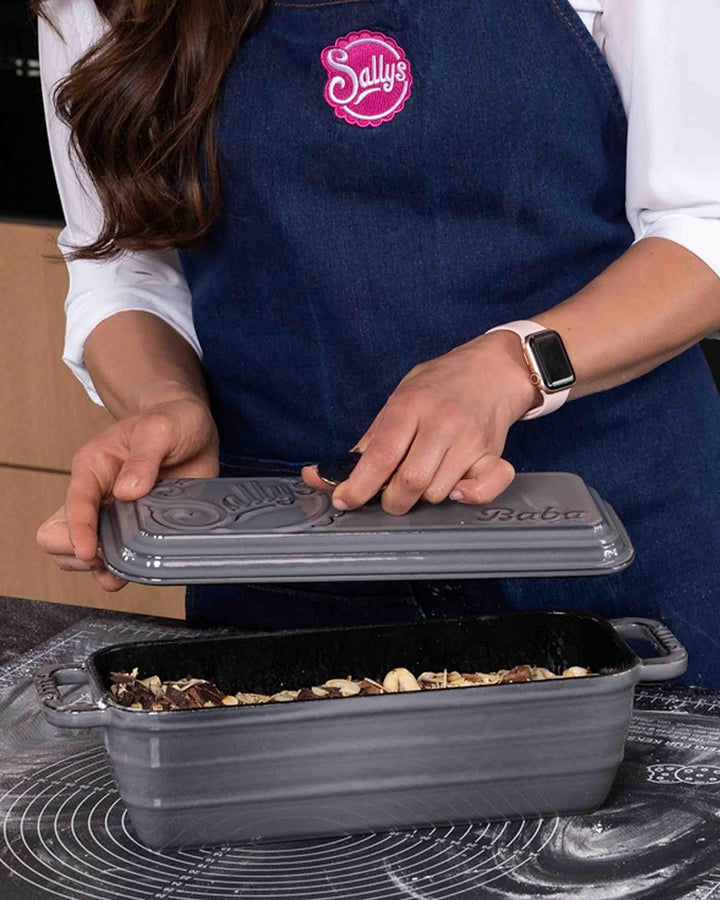 Sallys Gusseisen Brot- Backform Baba (Smokey Grey Majolika), Smokey Grey Majolika