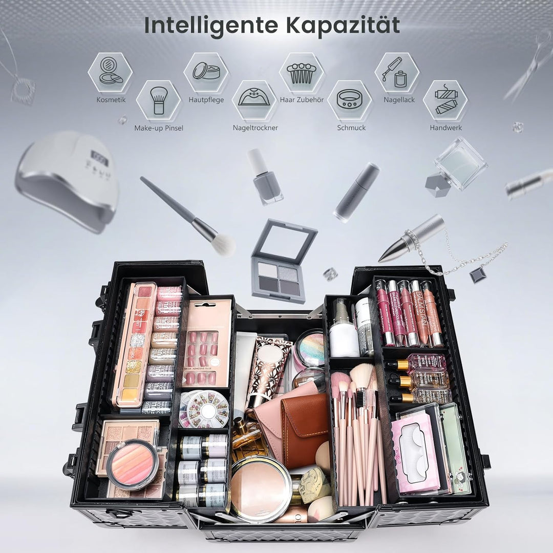 Kosmetikkoffer Schminkkoffer Make up Organizer Friseur Koffer Multikoffer Grosser Friseurkoffer Leer