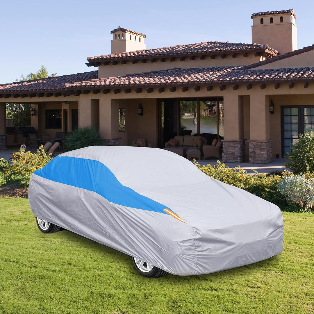 FSGRICH Abdeckung für Auto, wasserdicht, UV-beständig, staubdicht, Kratzfest, Schnee im Freien…, Sil