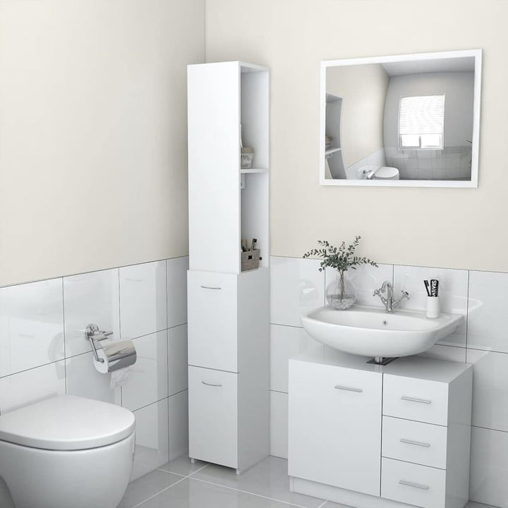 Tidyard Badezimmerschrank Waschküche Regal Badezimmer Schrank Badschrank Badmöbel Hochschrank Holzwe