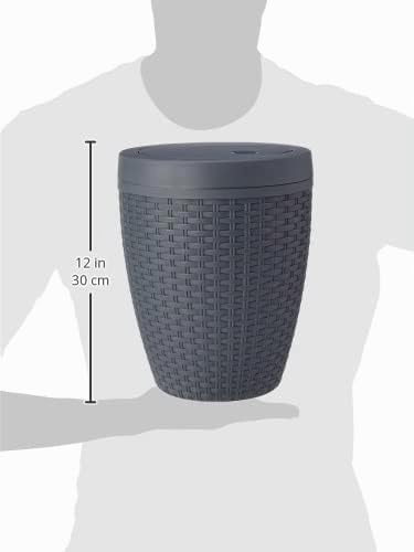 Addis, Rattan-Kunststoff, Plastik, anthrazit, Swing Bin Anthrazit Schwing-Mülleimer, Anthrazit Schwi