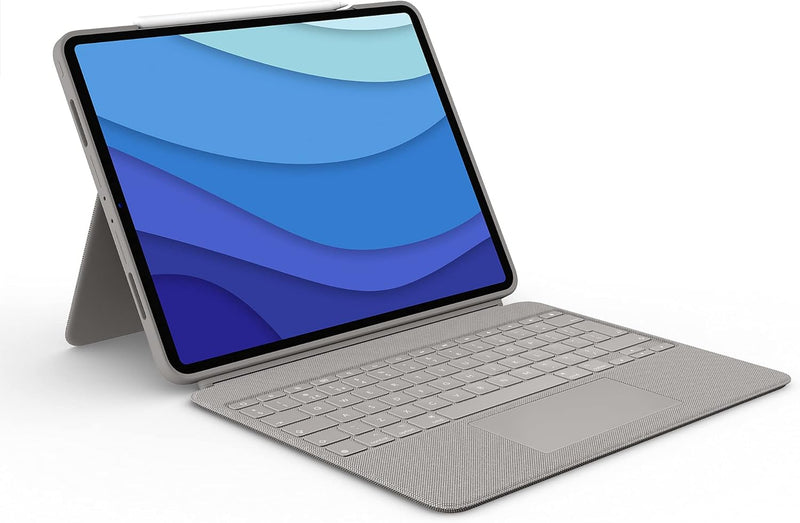 Logitech Combo Touch für iPad Pro 12,9 Zoll (5. Generation) - QWERTY sand 5. und 6. Generation Tasta