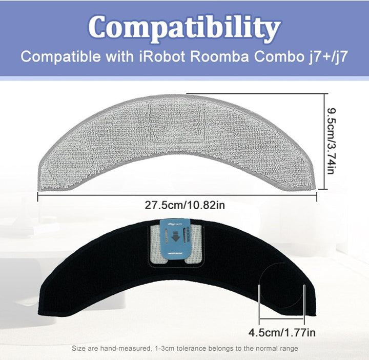 Ersatz-Mopp-Pads für iRobot Roomba Combo j7/j7+/j9+ Roboter-Staubsauger-Zubehör, Mikrofaser-Reinigun