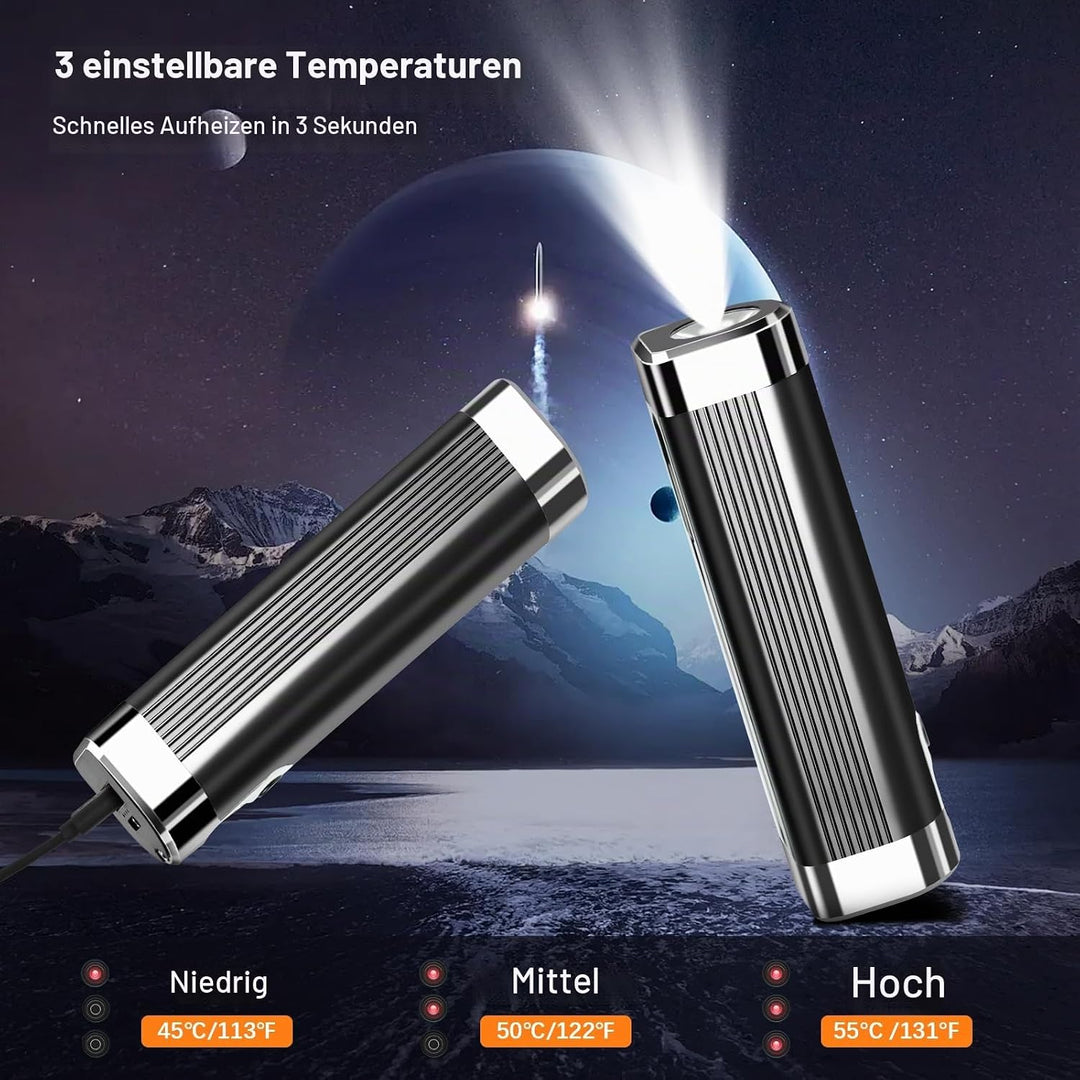 Handwärmer Wiederaufladbar 2 er,10000mAh Tragbarer Taschenwärmer,3 in1USB Batteriebetriebener Elektr