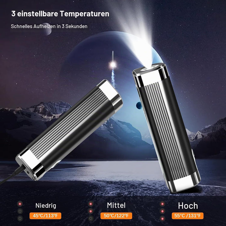 Handwärmer Wiederaufladbar 2 er,10000mAh Tragbarer Taschenwärmer,3 in1USB Batteriebetriebener Elektr
