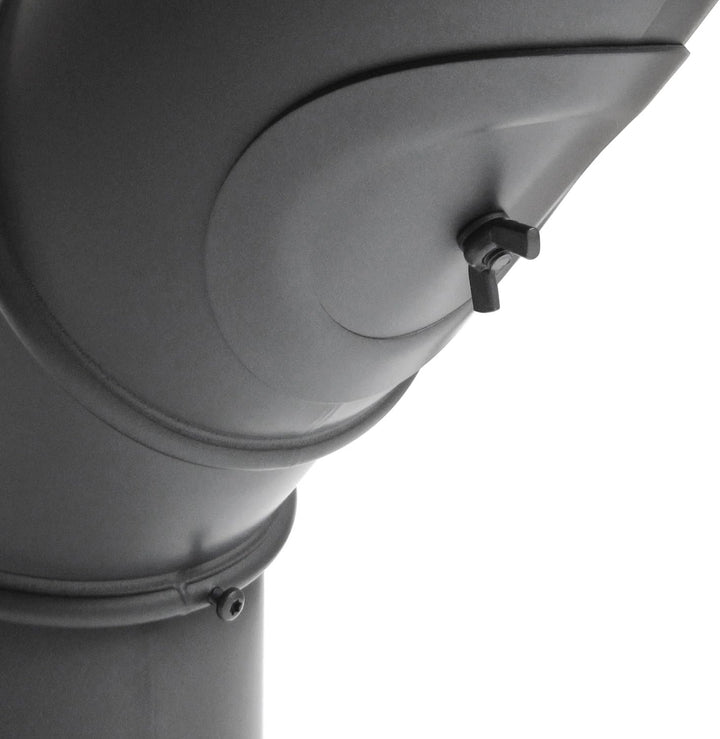 raik Rauchrohrbogen/Ofenrohrbogen Multibogen mit Tür 4-teilig 0-90° drehbar 120 mm Durchmesser 2 mm