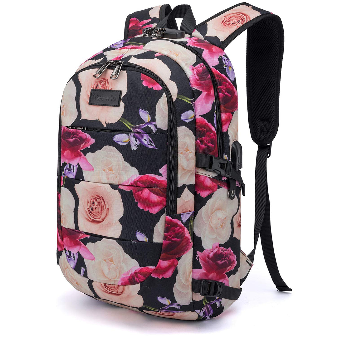 Tzowla Anti Diebstahl Laptop Rucksack für Herren,Rucksack Wasserdicht mit USB-Ladeanschluss und Schl