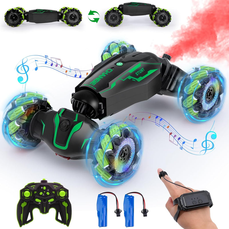 Yellcetoy Ferngesteuertes Auto mit Handsteuerung, Glove Controlled Car mit Musik Licht & Spray, 4WD